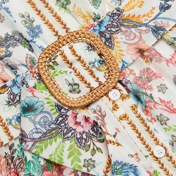 Elie Tahari Aimee Summer Palace Tiered Floral-Print Midi/Maxi Dress SIZE 14 - Picture 6 of 16